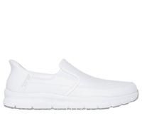 Skechers Men's Slip-ins Work: Nampa - Broxtin Sneaker in White, Size 7 | Leather/Synthetic/Textile