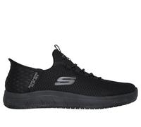 Skechers Men's Slip-ins Work Slip Resistant: Summits - Colsin Sneaker in Black, Size 9.5 Wide | Textile/Synthetic, Machine Washable