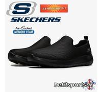 SKECHERS MENS SLIP-ON SHOES BLACK EXTRA WIDE MEMORY FOAM GO-WALK TRAINERS 8 9 13