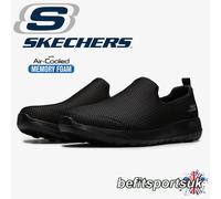 SKECHERS MENS SLIP-ON SHOES BLACK MEMORY FOAM GO-WALK NO LACE TRAINERS SKETCHER