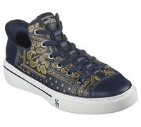 Skechers Unisex Hands-Free Slip-ins x Dogg-Snoop ONE Double G Sneaker, Navy/Gold Bandana Print Leather, 6.5 UK