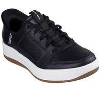 Skechers Men's Hands-Free Slip-ins Sport Court 92 DISTOWN Sneaker, Black Leather/Natural Trim, 6 UK