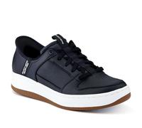 Skechers Men's Hands-Free Slip-ins Sport Court 92 DISTOWN Sneaker, Black Leather/Natural Trim, 6 UK