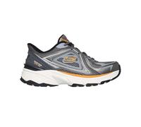 Skechers Men's Stamina Sport Kordae Sneaker, Charcoal Leather/Orange Mesh/Pu, 7 UK