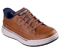 Skechers Men's Slip-ins Relaxed Fit: Sterling - Hansel Sneaker in Luggage, Size 9.5 | Leather/Synthetic/Textile