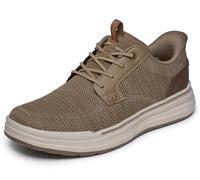 Skechers Men's Sterling Ramone Slip-On Sneakers, Taupe Knitted Mesh, 11 UK