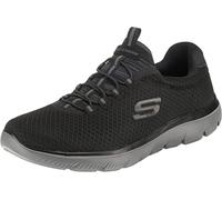 Skechers Men's Summits Sneaker - Black Mesh/Charcoal Trim - Size 8 UK - Vegan, Machine Washable