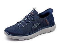 Skechers Men's Summits HIGH Range Sneaker, Navy Mesh/Trim, 9 UK