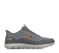 Skechers Men's Summits Leyter Trainers, Gray Mesh/Orange Pu, 12