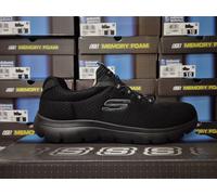 SKECHERS MENS SUMMITS SPORT SLIP-ON SHOES BLACK MEMORY FOAM TRAINERS