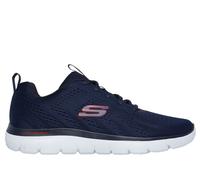 Skechers Men's Summits - Torre Sneaker in Navy Blue/Red, Size 9.5 | Textile/Synthetic, Vegan, Machine Washable