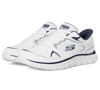 Skechers Mens Summits Track Ezral Hands Free Slip in, White/Navy, 8 Wide
