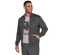 Skechers Men's The Hoodless Hoodie GO WALK Everywhere Full Zip Mock Neck Jacket, Heather Charcoal, XX-Large