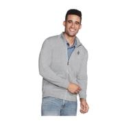 Skechers Men's The Hoodless Hoodie GO WALK Everywhere Full Zip Mock Neck Jacket, Light Grey, X-Large
