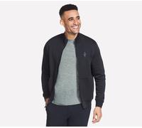 Skechers Men's The Hoodless Hoodie GO WALK Everywhere Jacket in Black, Size Large | Cotton/Polyester