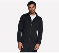 Skechers Men's The Hoodless Hoodie Ottoman Jacket in Black, Size Small | Recycled Polyester/Spandex/Recycled Polyester