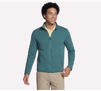 Skechers Men's The Hoodless Hoodie Ottoman Jacket in Stone/Olive, Size XL | Recycled Polyester/Spandex