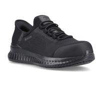 Skechers Men's Tilido Fletchit Work Shoes, Black Textile/Synthetic, 12 UK