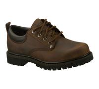 Skechers Mens Tom Cats Lace Up Padded Thick Leather Oxford Shoes - Brown - Size UK 8
