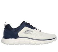 Skechers Men's Track - Broader Sneaker in Off White/Navy Blue, Size 6.5 | Textile/Synthetic, Vegan, Machine Washable