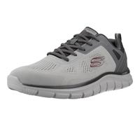 Skechers Men's Track Broader Trainers, Gray Engineered Mesh Pu Charcoal Trim, 7.5 UK