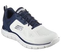 Skechers Men's Track Broader Trainers, Off White Engineered Mesh Pu Navy Trim, 8.5 UK