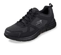 Skechers Men's Track Bucolo Oxford, Black Leather Mesh Trim, 8 UK
