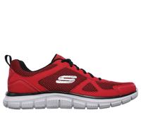 Skechers Men's Track - Bucolo Sneaker in Red/Black, Size 9 | Leather/Textile/Synthetic