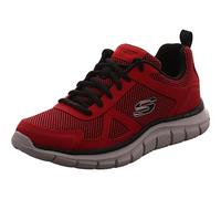 Skechers Men's Track Bucolo Sports Shoes, Red Leather Black Mesh Trim, 9.5 UK