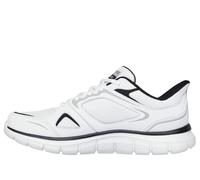 Skechers Men's Track Ezral Slip-On Sneakers, White Leather/Black Mesh/Pu, 7.5 UK
