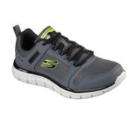 (11 UK, Charcoal/Black) Skechers Mens Track Knockhill Action Leather Trainers