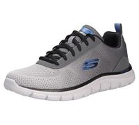 Skechers Mens Track Ripkent Sneaker, Charcoal Mesh Black Trim, 6 UK