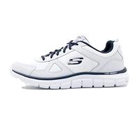 Skechers Men's Track Scloric Oxford, White Leather Mesh Pu Navy Trim, 9.5 UK