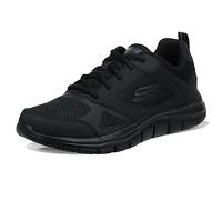 Skechers Men's Track Syntac Sneaker, Black Leather/Mesh/Black Trim, 7 UK