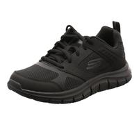 Skechers Men's Sneaker Track-SYNTAC – Black Leather/Mesh, Black Trim – UK 9