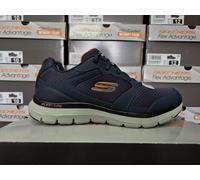 Skechers Men's Flex Advantage 4.0 Sneaker, Navy Leather Mesh Pu Trim, 7.5 UK