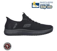 Skechers Mens Trainers Slip Ins Memory Foam Footwear Black Slip Resistant Shoes