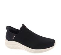 Skechers Men's Ultra Flex 3.0 Smooth Step Slip-On Sneakers, Black Knit/Red Trim, 10 UK Wide