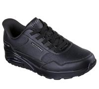 Skechers Men's Uno Banksia Luxe Sneaker, Black Duraleather/Mesh, 7.5 UK
