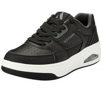 Skechers Men's Uno Court Low-Post Trainers, Black Leather/Duraleather/Charcoal Trim, 10.5 UK