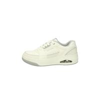 Skechers Men's Uno Court Low-Post Trainers, White Leather/Duraleather/Grey Trim, 10.5 UK