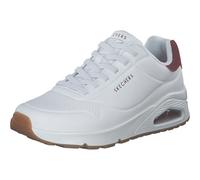 Skechers Men's Uno Harry Kane Air Sneaker, White Duraleather/Burgundy Suede, 9 UK