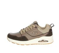Skechers Men's Uno Retro One Sneaker, Brown Leather and Suede/Duraleather/Mesh, 8 UK