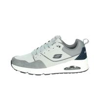 Skechers Men's Trainers Uno Retro One - Grey Leather & Suede/Mesh - UK 12