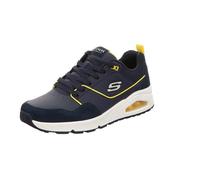 Skechers Men's Uno Retro One Trainers, Navy Leather/Suede/Yellow Mesh, 6 UK