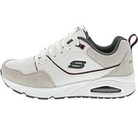 Skechers Men's Uno Retro One Trainers, White Duraleather/Suede/Green Mesh, Burg, 7.5 UK