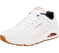 Skechers Men's Uno Stand on Air Sneaker, White Durabuck Navy Red Trim, 11 UK