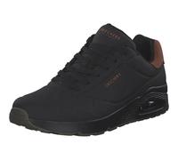 Skechers Men's Uno Suited On Air Sneaker, Black Durabuck/Chestnut Suede/Mesh Trim, 9.5 UK