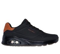 Skechers Men's UNO - Suited On Air Sneaker in Black, Size 6 | Synthetic/Leather/Textile