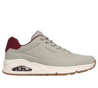 Skechers Men's UNO - Suited On Air Sneaker in Taupe/Burgundy, Size 9 | Synthetic/Leather/Textile